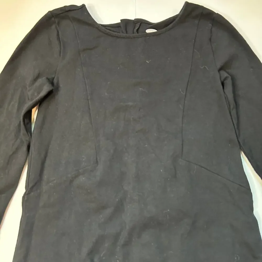 Old Navy Girls Black Long Sleeve Dress Gold Zip Size S (6-7)